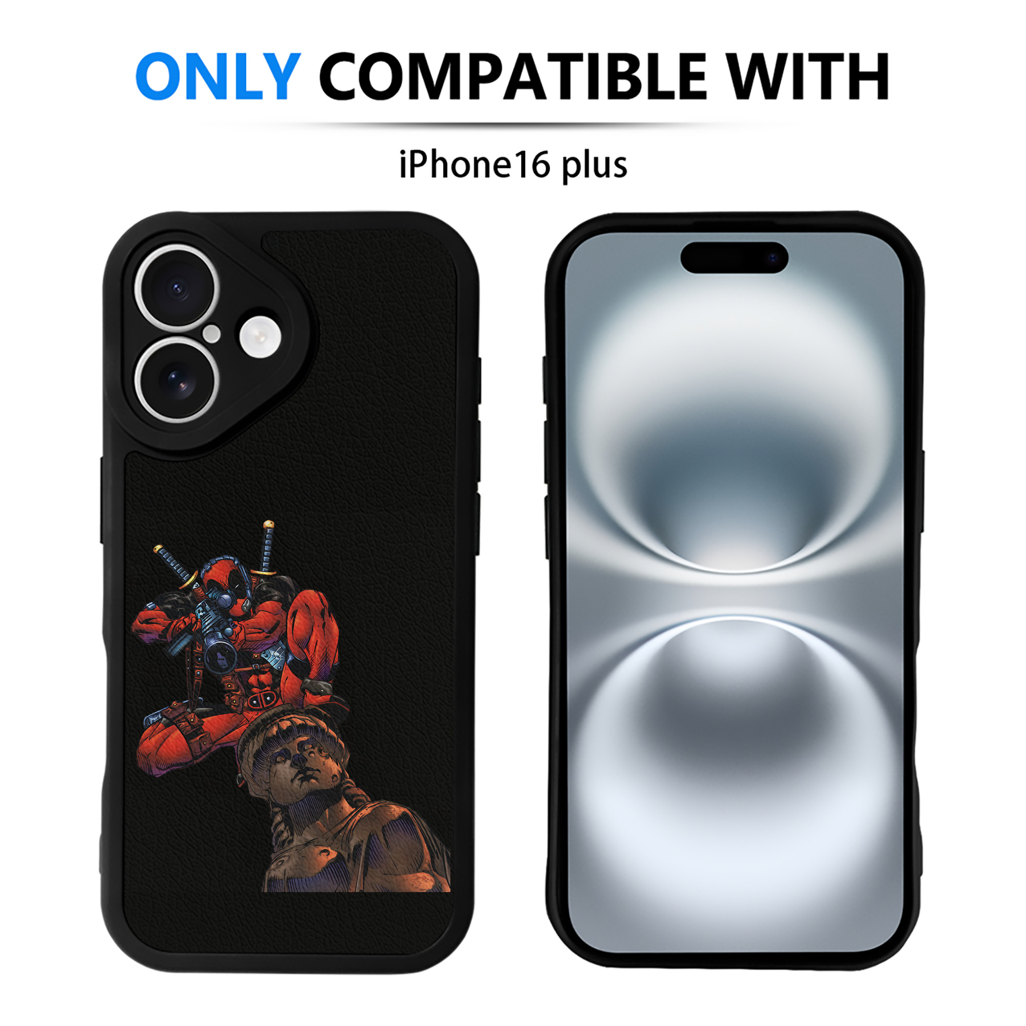 （画像用） Deadpool デッドプール 【iPhone 16シリーズ対応】シリコンスマホケース（レザー調） 材質：シリコン